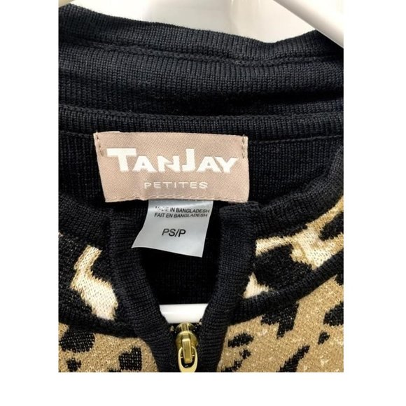 TanJay NWOT Sz P Small Leopard zip up sweater. - Picture 2 of 7